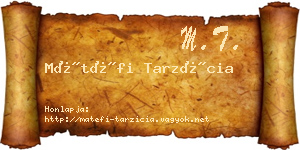 Mátéfi Tarzícia névjegykártya